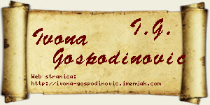 Ivona Gospodinović vizit kartica